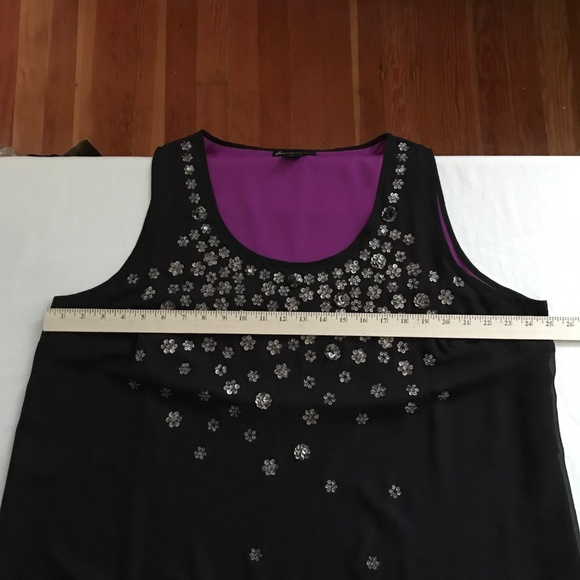 LANE BRYANT Sequined Sleeveless Blouse Tank Top Black Purple Plus Size 24 2X - Picture 12 of 16